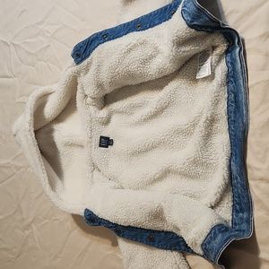 GAP Girls denim, sherpa jacket